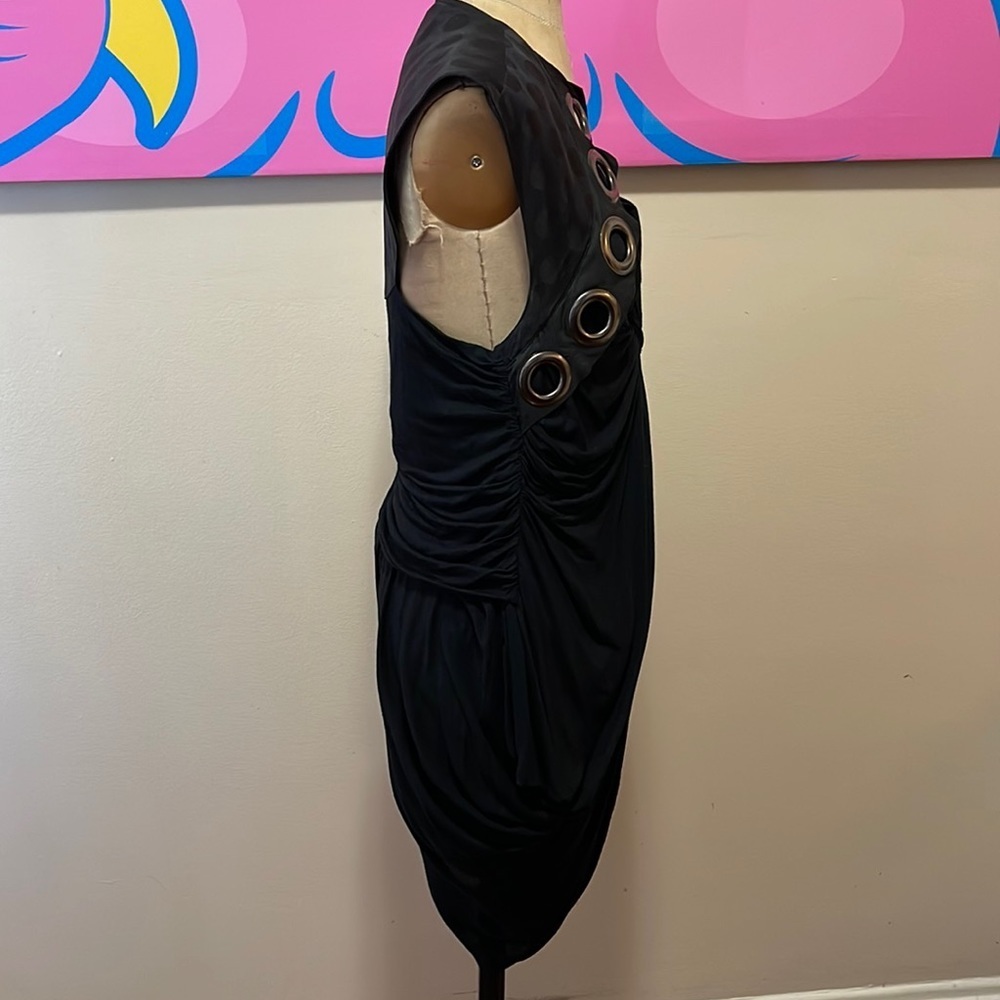 Givenchy Black Draped Jersey Grommet Blouse - Picture 6 of 14